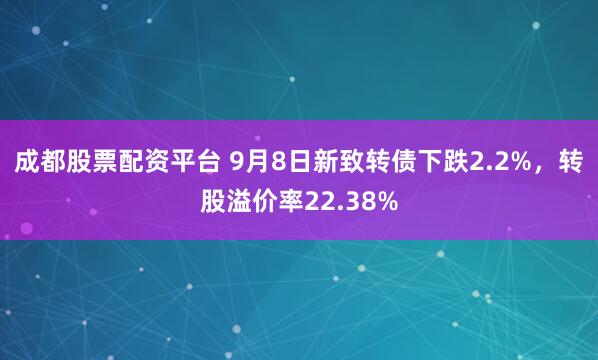 成都股票配资平台 9月8日新致转债下跌2.2%，转股溢价率22.38%